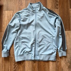 PacSun Light Blue Track Jacket with Black Stripe Sleeves